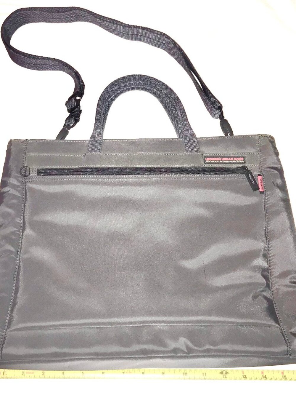 Hedgren Urban Bags Gray Laptop Tote Crossbody Work Travel Bag Adjustable Strap